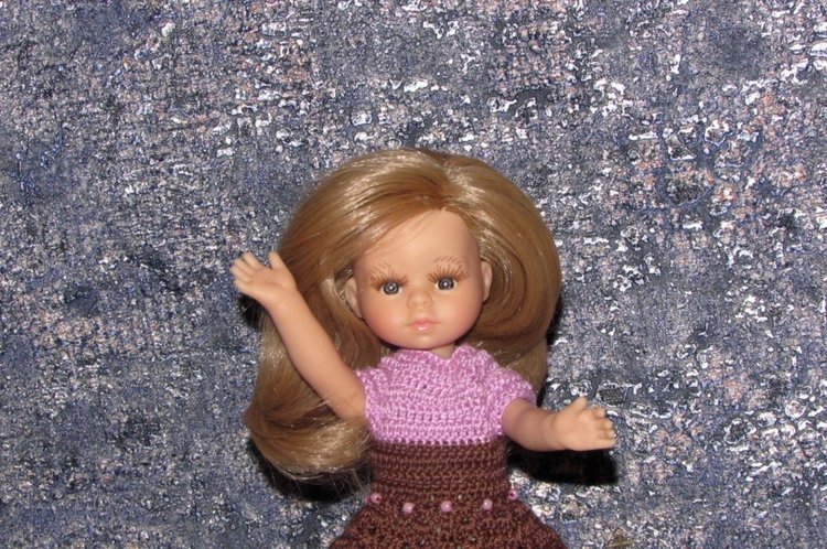 Вязаное платье на кукол Паола Рейна мини - 21 см (Paola Reina mini - 21 cm) (фото 3)