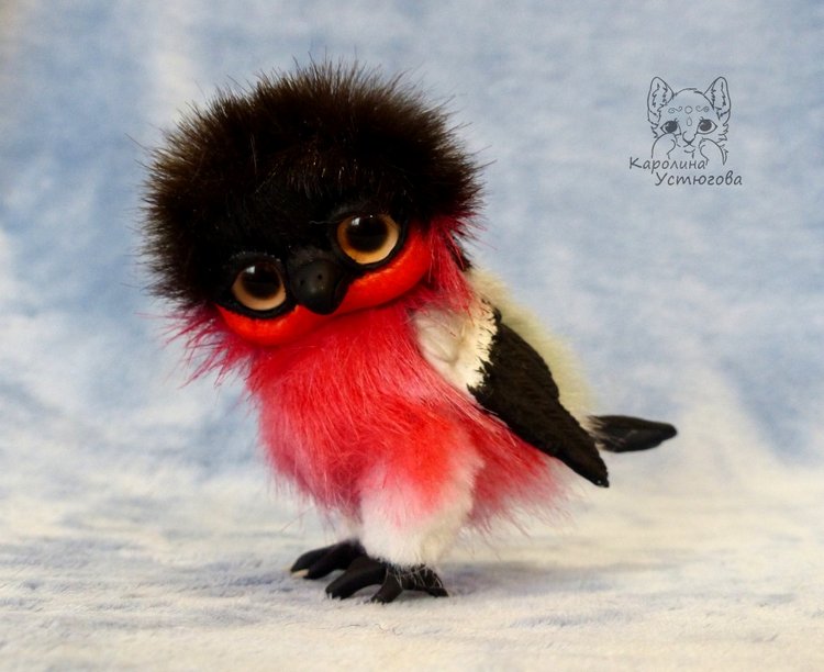 Снегири — Игрушки в смешанной технике (мех и глина): Арт