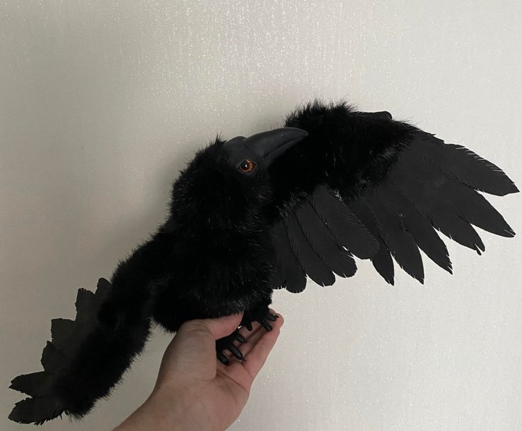 Ворон — Игрушки в смешанной технике (мех и глина): Арт