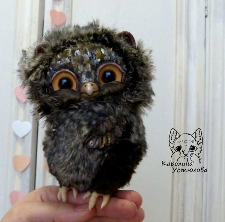 Счастливая сова — Игрушки в смешанной технике (мех и глина): Арт (фото 10)