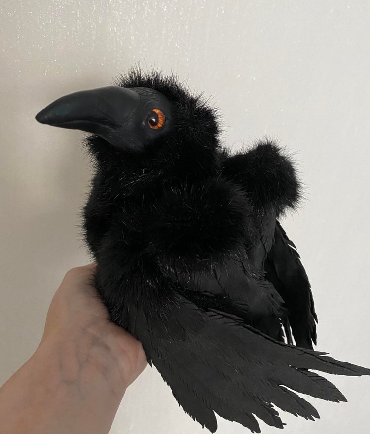 Ворон — Игрушки в смешанной технике (мех и глина): Арт (фото 9)