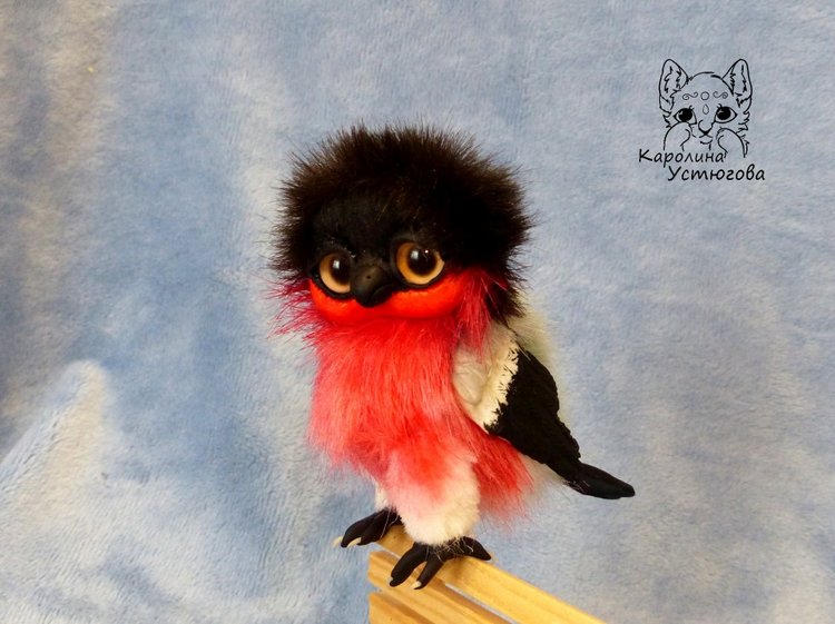 Снегири — Игрушки в смешанной технике (мех и глина): Арт