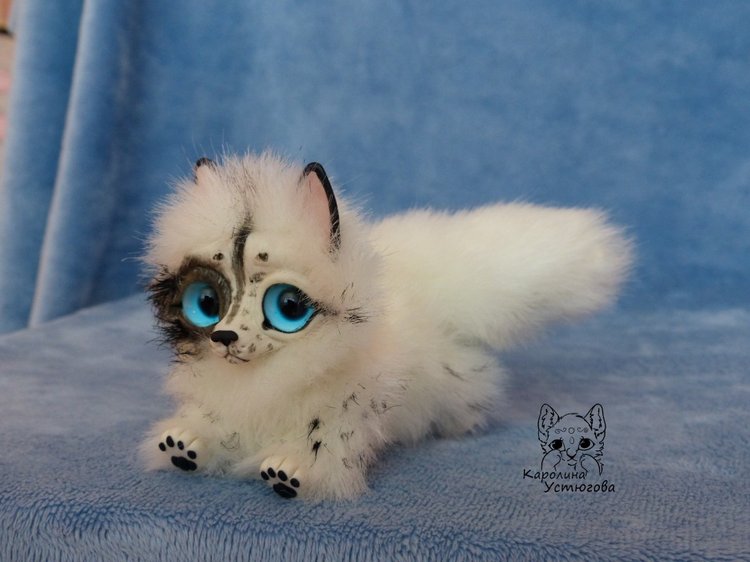 Далматиновые лисички — Игрушки в смешанной технике (мех и глина): Арт