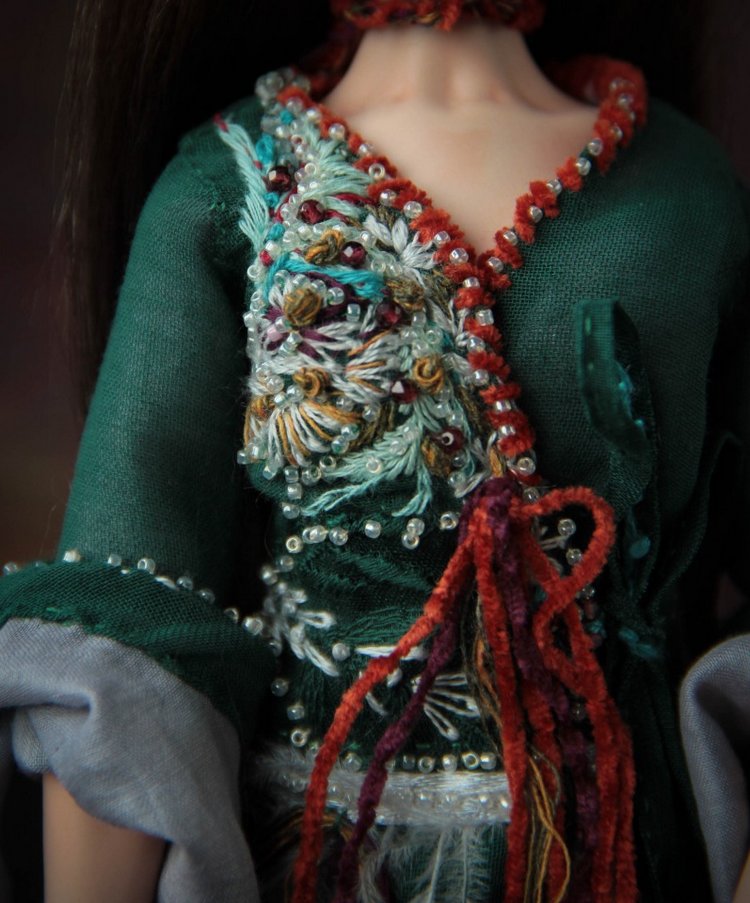 Инди. Волшебная лиса. Фарфоровая шарнирная кукла (фото 10)