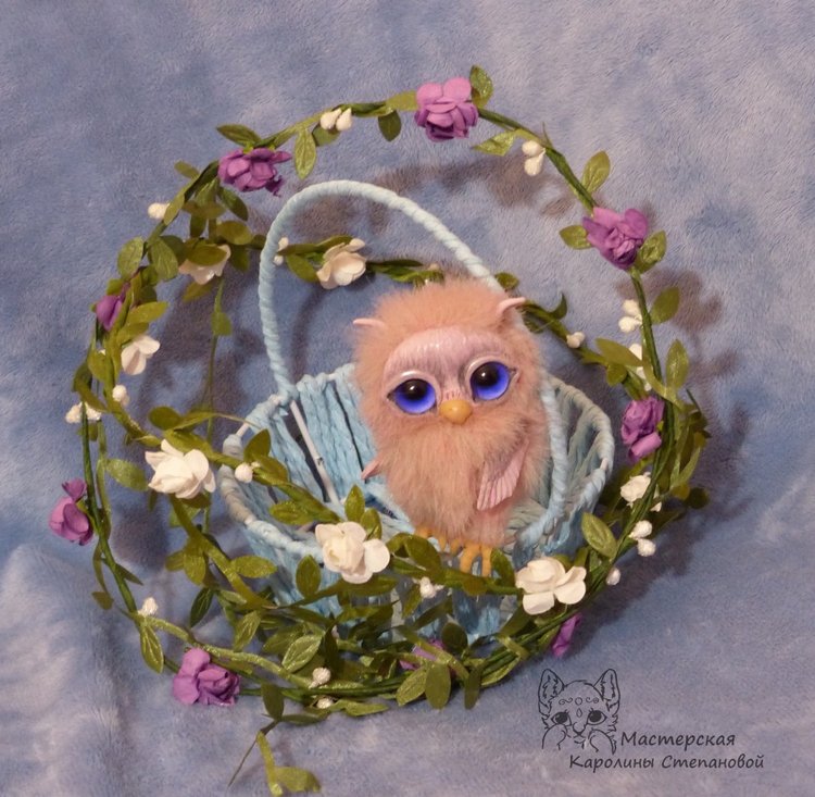 Совушка Бэрри — Игрушки в смешанной технике (мех и глина): Арт (фото 10)