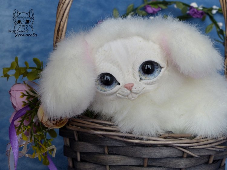 Зайчик. Просто зайчик — Игрушки в смешанной технике (мех и глина): Арт (фото 8)