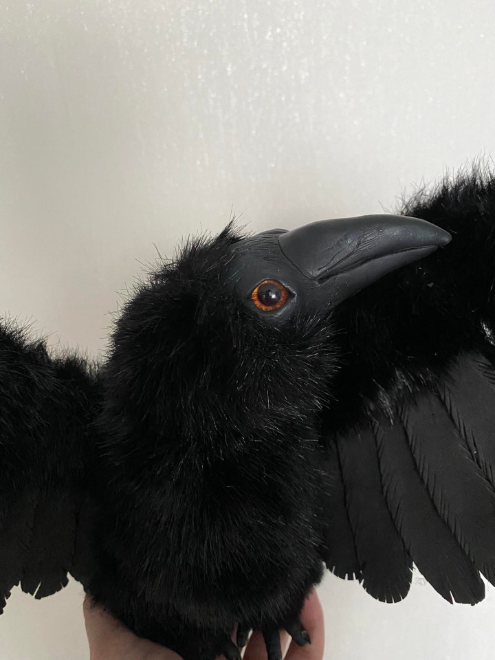 Ворон — Игрушки в смешанной технике (мех и глина): Арт