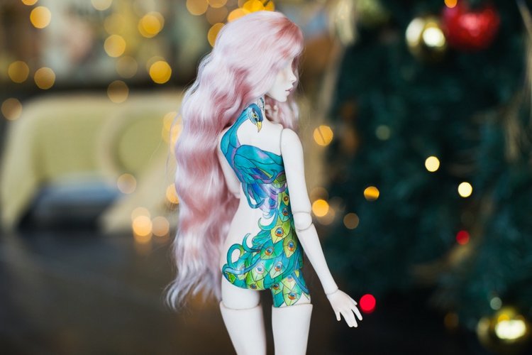 Девушка с татуировкой павлина и Красная Шапочка - фарфоровые куклы | Бэйбики Девушка с татуировкой павлина и Красная Шапочка - фарфоровые куклы (фото 3)