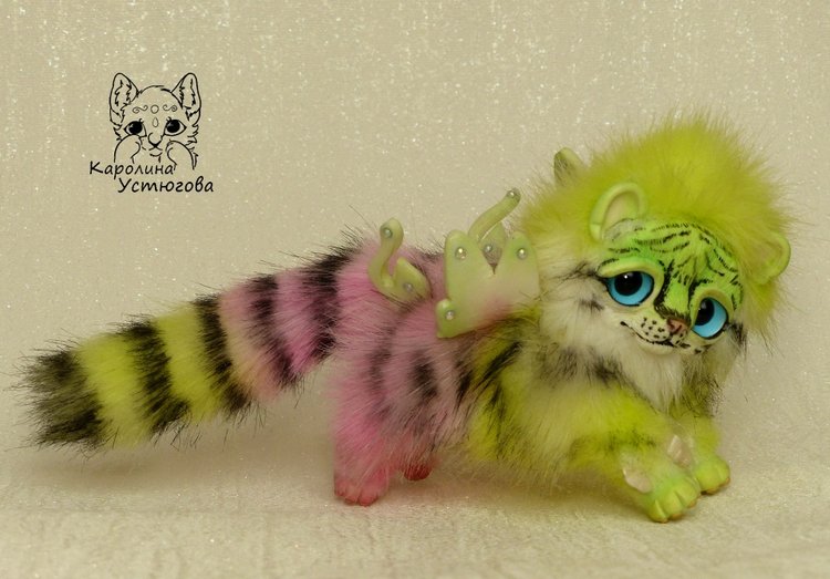 Ахисмио Тигровый — Игрушки в смешанной технике (мех и глина): Арт (фото 5)