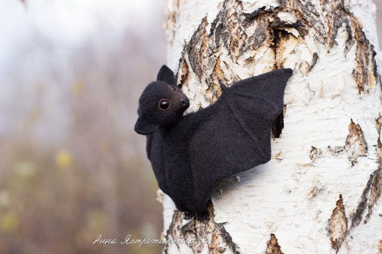 Летучий лисенок — Валяные игрушки из шерсти: сухое валяние