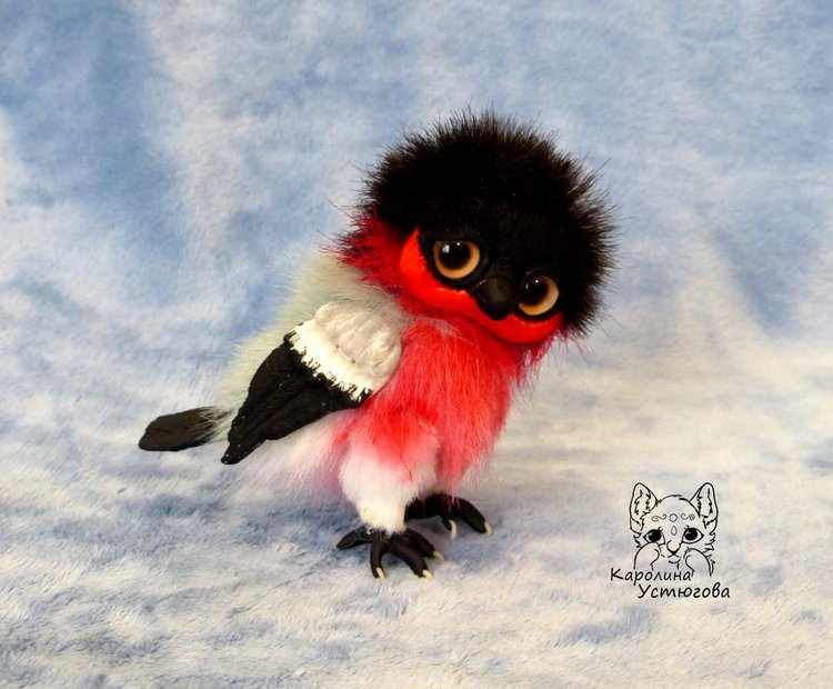 Снегири — Игрушки в смешанной технике (мех и глина): Арт