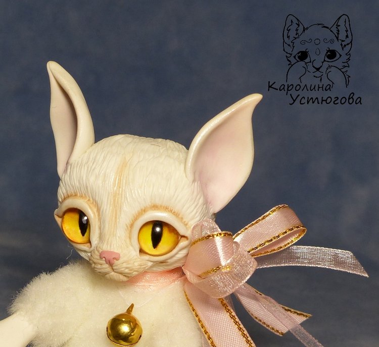 Кошечка Эльф - Муна — Игрушки в смешанной технике (мех и глина): Арт (фото 5)
