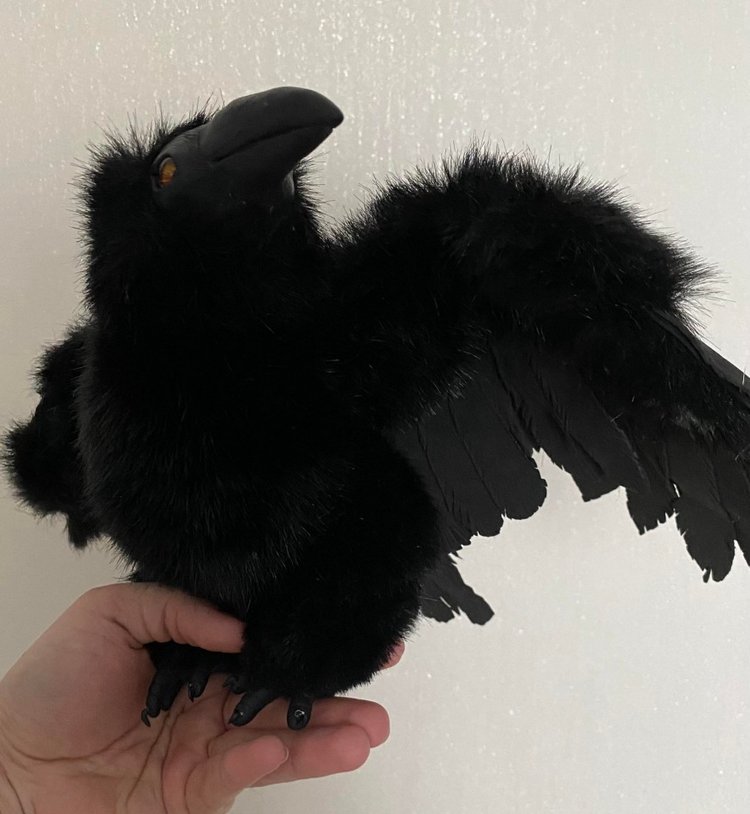 Ворон — Игрушки в смешанной технике (мех и глина): Арт