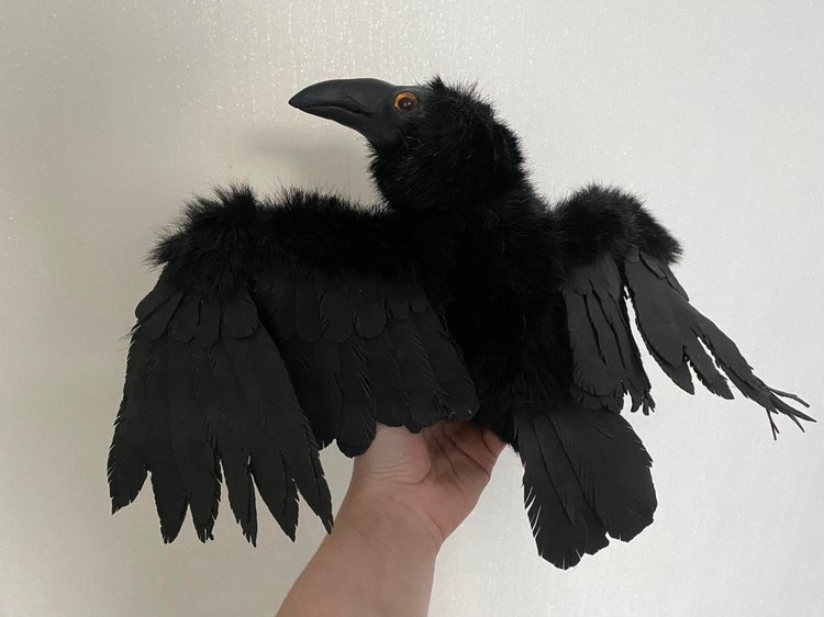 Ворон — Игрушки в смешанной технике (мех и глина): Арт