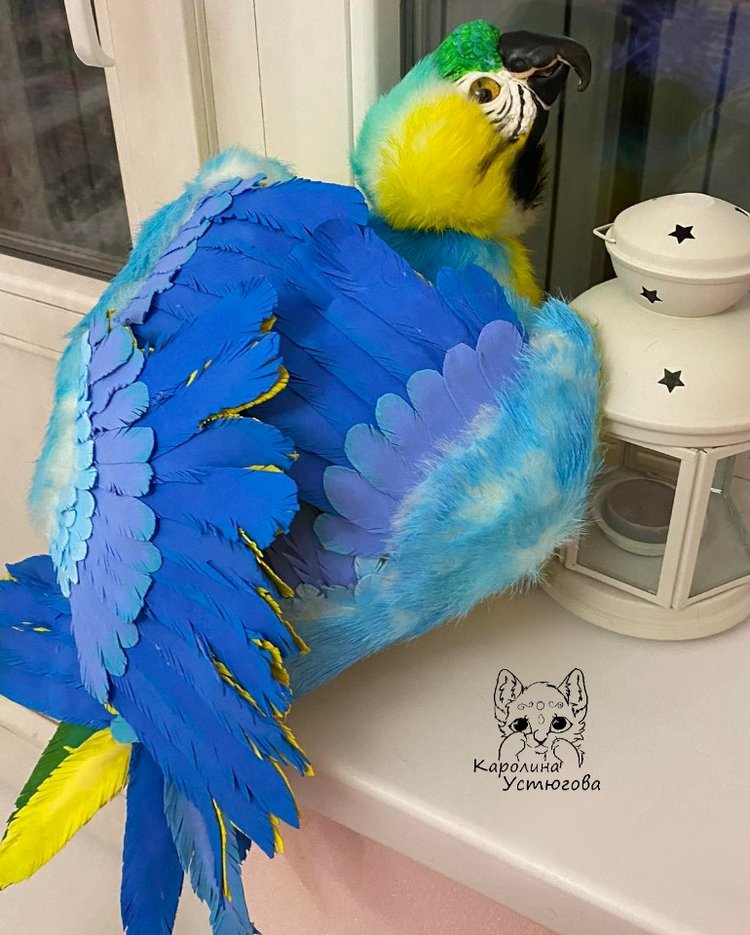 Попугай Ара. Желто-голубой