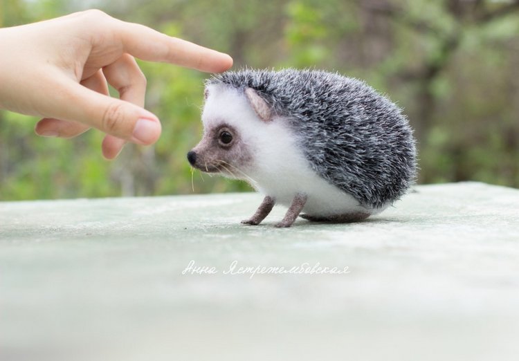 Ёжинька — Валяные игрушки из шерсти: сухое валяние (фото 8)