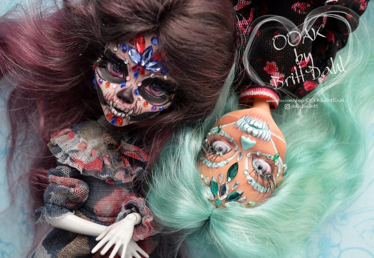 ООАК Кристальные Скелеты. Клео и Гулия Monster High