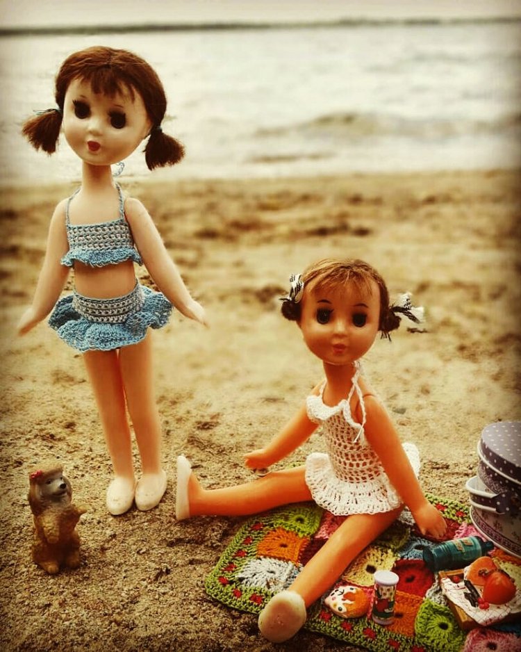 Пляжные ретро-фото для стареньких кукол (фото 2)