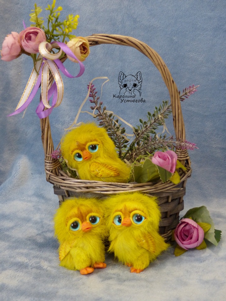 Утята, ждут весны — Игрушки в смешанной технике (мех и глина): Арт (фото 4)