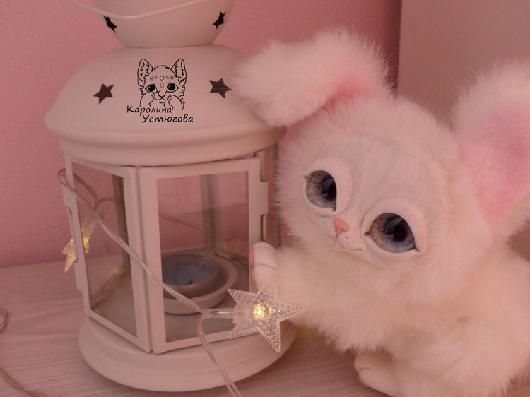 Зайчик. Просто зайчик — Игрушки в смешанной технике (мех и глина): Арт