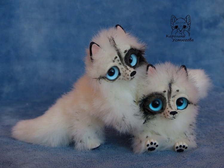 Далматиновые лисички — Игрушки в смешанной технике (мех и глина): Арт (фото 8)