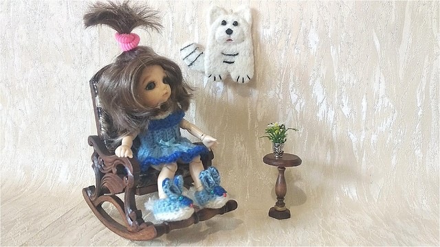 Кресло-качалка для кукол БЖД ростом до 16 см (фото 4)