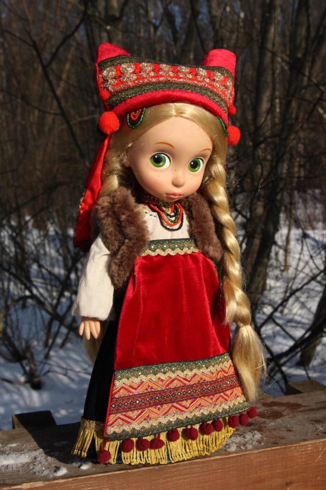 Русский народный костюм с кичкой для кукол Дисней Аниматорс