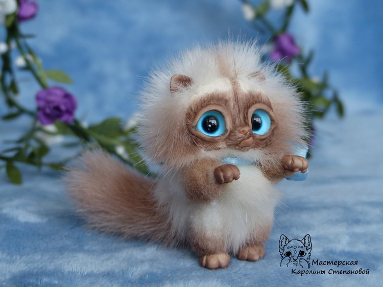 Сиамский котенок, пушистик, миниатюра (фото 4)