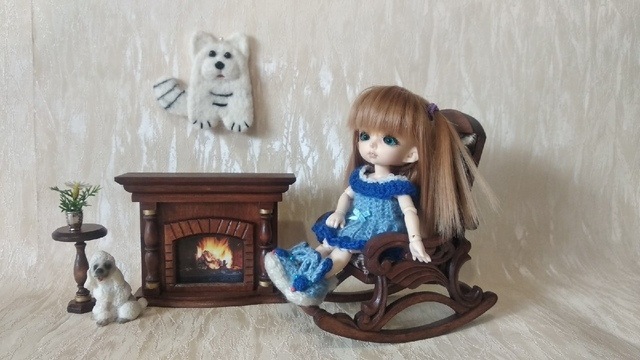 Кресло-качалка для кукол БЖД ростом до 16 см (фото 3)