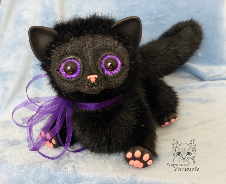 Ведьмин кот, история — Игрушки в смешанной технике (мех и глина): Арт
