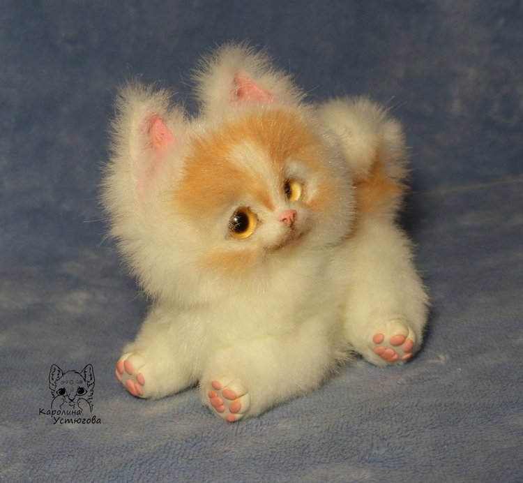 Щеночек Джейн. Хаски — Игрушки в смешанной технике (мех и глина): Арт (фото 10)