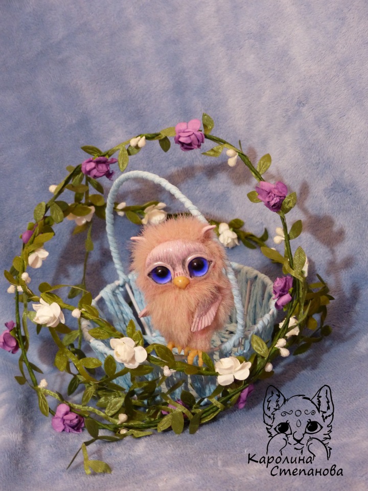 Совушка Бэрри — Игрушки в смешанной технике (мех и глина): Арт (фото 9)