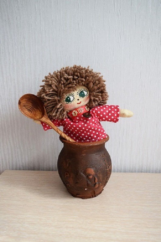 Домовёнок Кузька — Текстильные игрушки и примитивы: кофейные (фото 2)