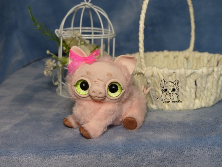 Свинка Эми — Игрушки в смешанной технике (мех и глина): Арт (фото 5)