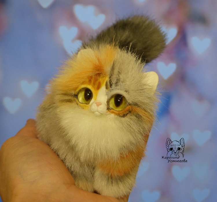 Котята породы: Керл — Игрушки в смешанной технике (мех и глина): Арт (фото 5)