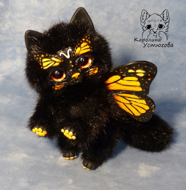 Бабочковая кошка Папилиофелис - Монарх и ее котенок
