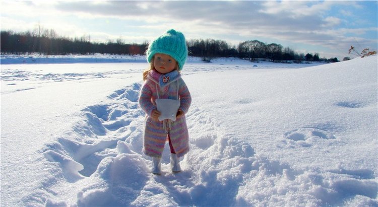 Зимняя прогулка Сони. Уникальная кукла от Сильвии Наттерер