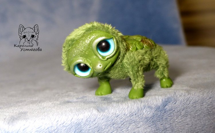 Черепашка Юля — Игрушки в смешанной технике (мех и глина): Арт (фото 5)