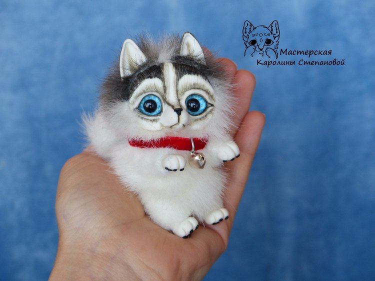 Малыш Хаски, крошка на ладошке. А может Хаски на Аляске? Или Хаски голубые глазки