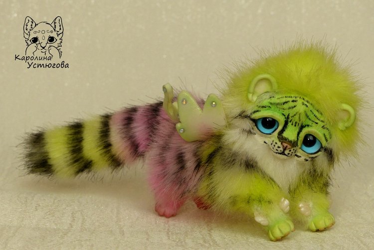 Ахисмио Тигровый — Игрушки в смешанной технике (мех и глина): Арт (фото 2)