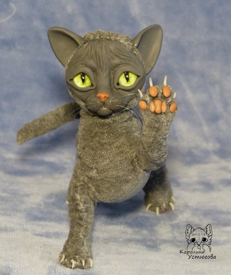 Сфинкс — Игрушки в смешанной технике (мех и глина): Арт (фото 4)