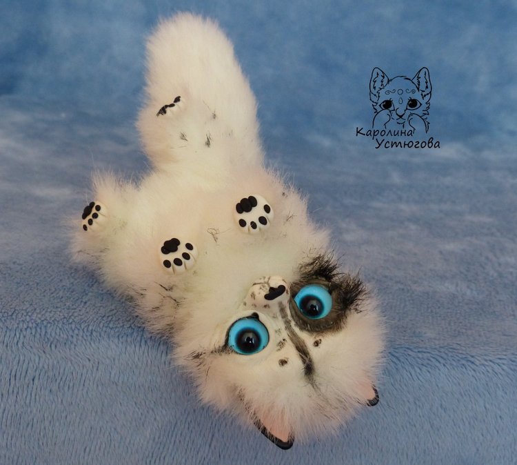 Далматиновые лисички — Игрушки в смешанной технике (мех и глина): Арт