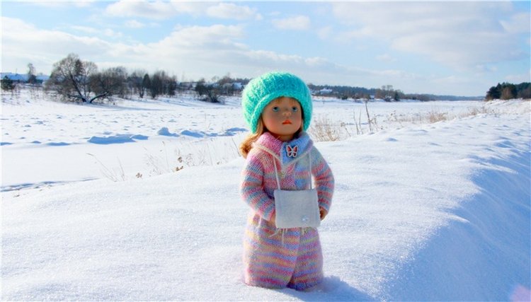 Зимняя прогулка Сони. Уникальная кукла от Сильвии Наттерер (фото 7)