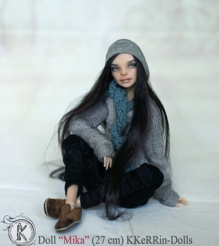 Шарнирная авторская кукла "Мика" (27см, сменные глазки, ПУ), от KKeRRin-Dolls (фото 8)