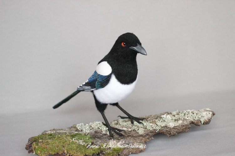 Сорока-белобока — Валяные игрушки из шерсти: сухое валяние