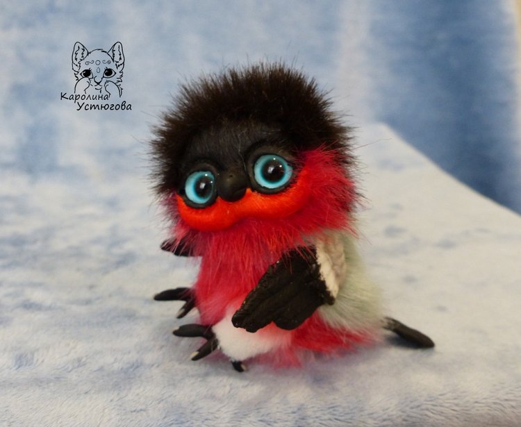Снегири — Игрушки в смешанной технике (мех и глина): Арт