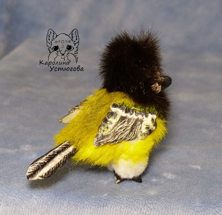 Синички — Игрушки в смешанной технике (мех и глина): Арт (фото 8)