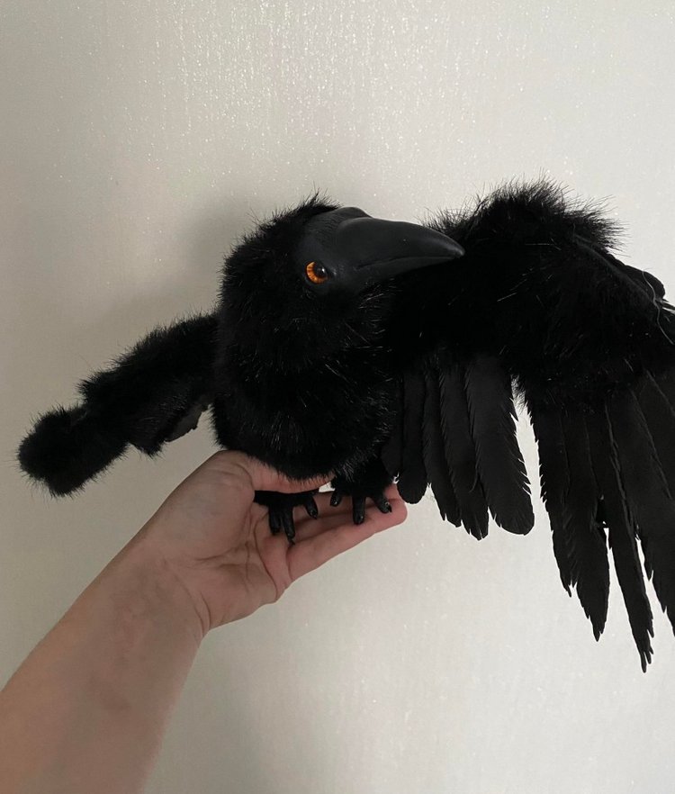 Ворон — Игрушки в смешанной технике (мех и глина): Арт (фото 5)