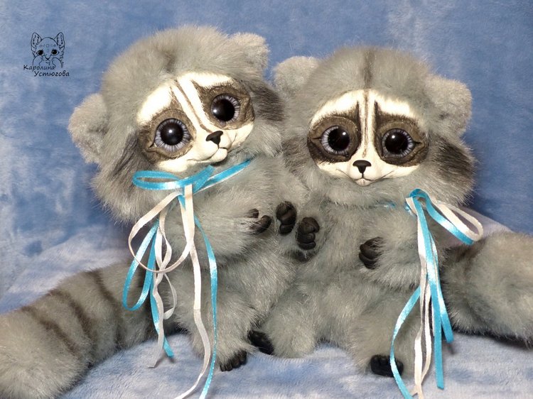 Сероглазые Еноты — Игрушки в смешанной технике (мех и глина): Арт (фото 5)
