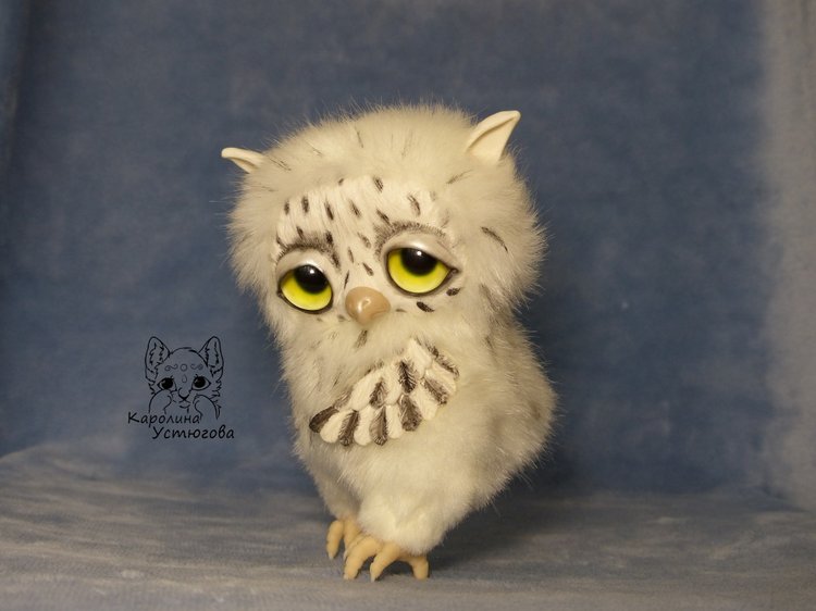 Большой совенок Бу-Бо — Игрушки в смешанной технике (мех и глина): Арт (фото 5)
